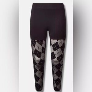 TORRID ARGYLE FLOCKED LEGGINGS